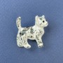Брошь «Кошка» с чёрными стразами