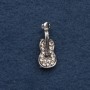 Брошь Скрипка 2,5×1 см серый металл