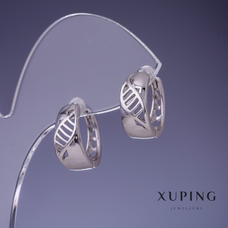 Серьги Xuping 16х6мм родий