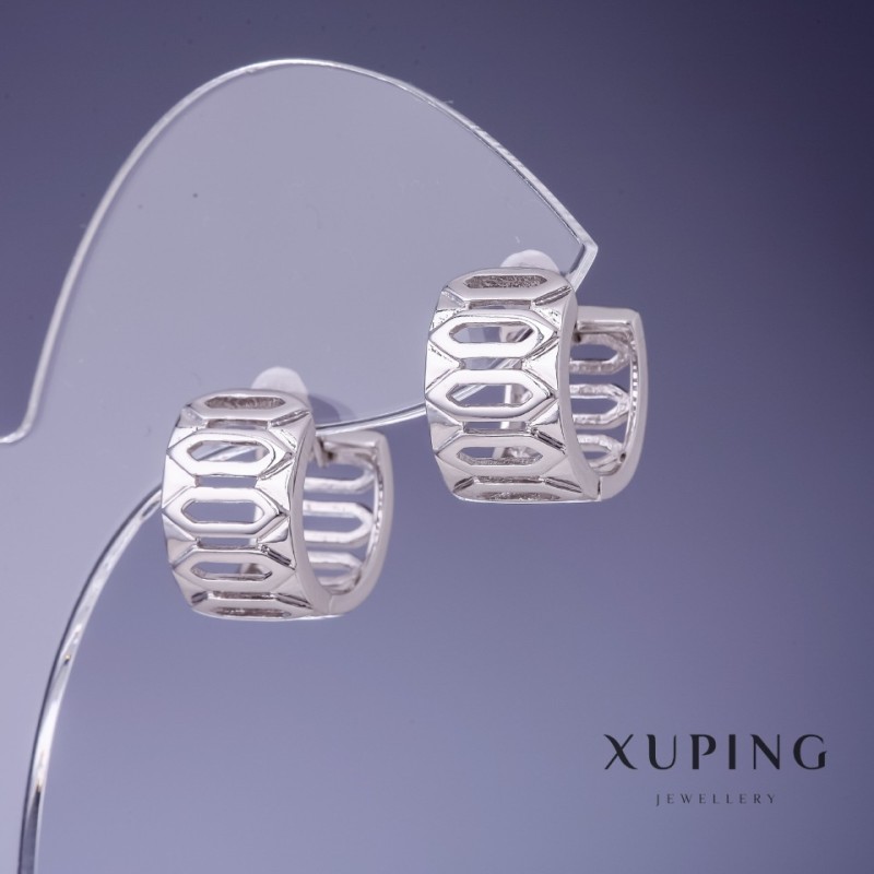 Серьги Xuping 14х9 мм родий