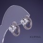 Серьги Xuping Корона 12×14 мм родий