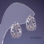 Серьги Xuping 16×8 мм с родиевым покрытием