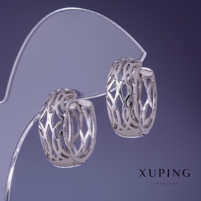 Серьги Xuping 20×8 мм родий