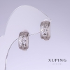 Серьги Xuping, длина 15 мм, толщина 8 мм, родий
