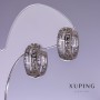 Серьги Xuping 16х8 мм родий