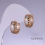 Серьги Xuping 11×7 мм родий, позолота 18 карат