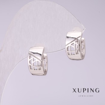 Серьги Xuping 12х7 мм родий