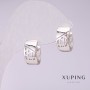 Серьги Xuping 12х7 мм родий