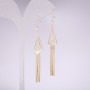 Серьги-кисти 73×11 мм из золотистого металла (Корея)