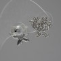 Серьги-пусеты «бабочки», белые стразы, металл под серебро, 1,5 см
